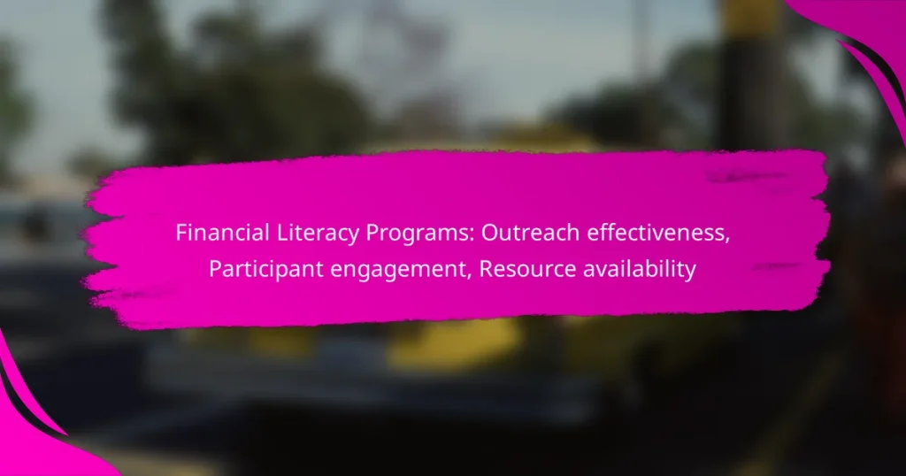 Financial Literacy Programs: Outreach effectiveness, Participant engagement, Resource availability