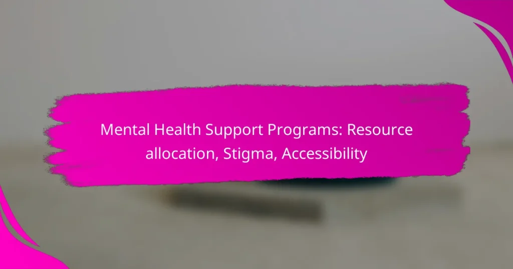 Mental Health Support Programs: Resource allocation, Stigma, Accessibility