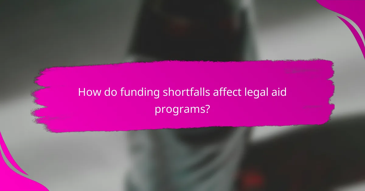 How do funding shortfalls affect legal aid programs?