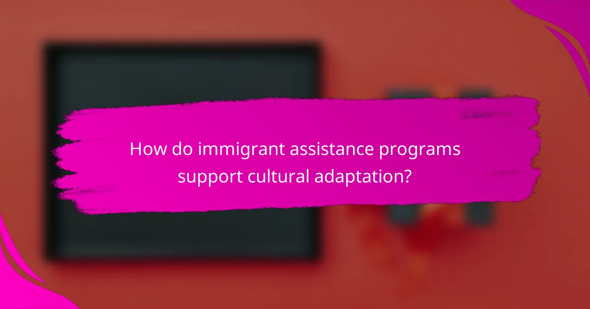 How do immigrant assistance programs support cultural adaptation?