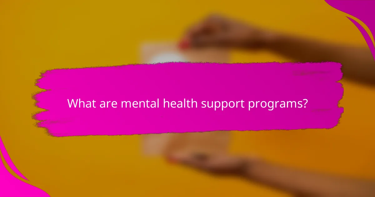 What are mental health support programs?