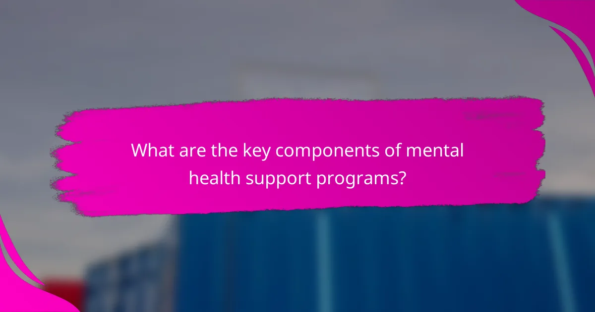 What are the key components of mental health support programs?