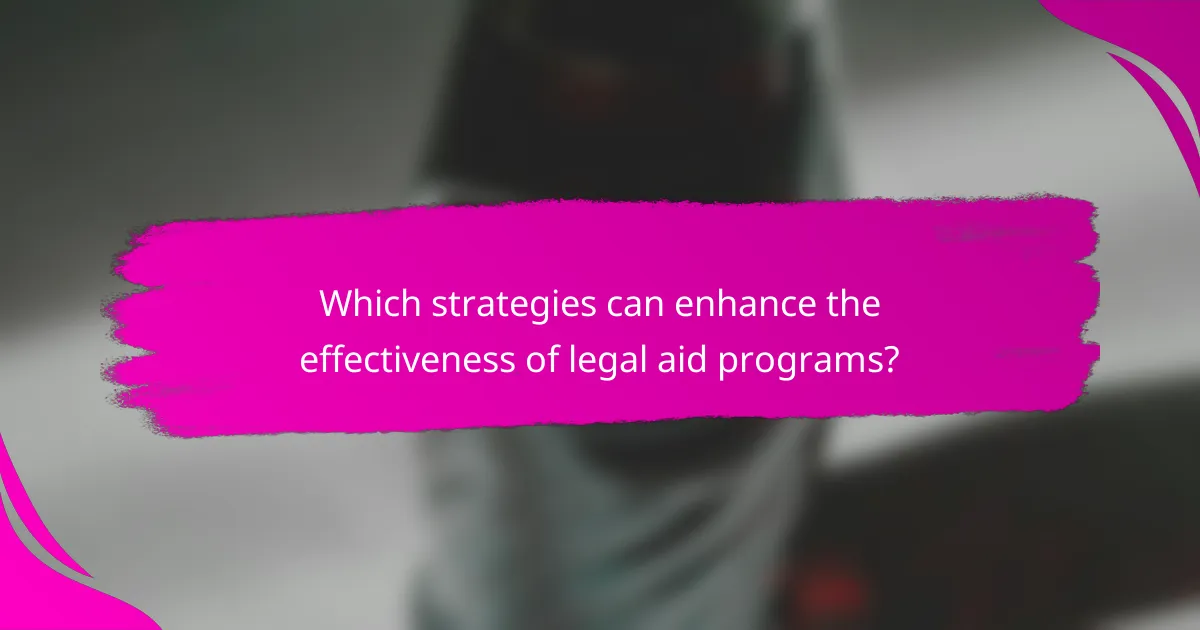 Which strategies can enhance the effectiveness of legal aid programs?
